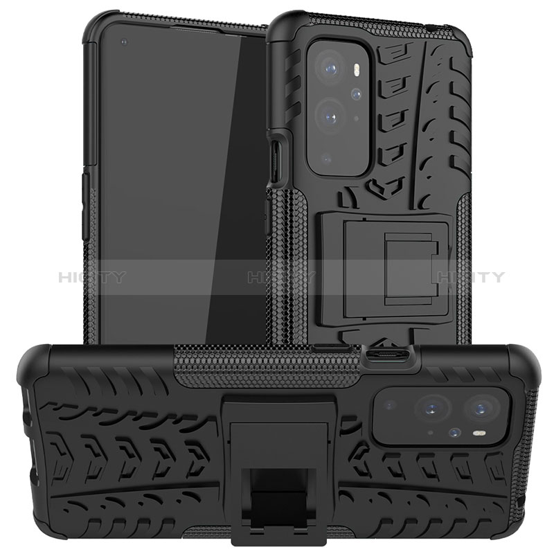 Custodia Silicone e Plastica Opaca Cover con Supporto JX1 per OnePlus 9 Pro 5G