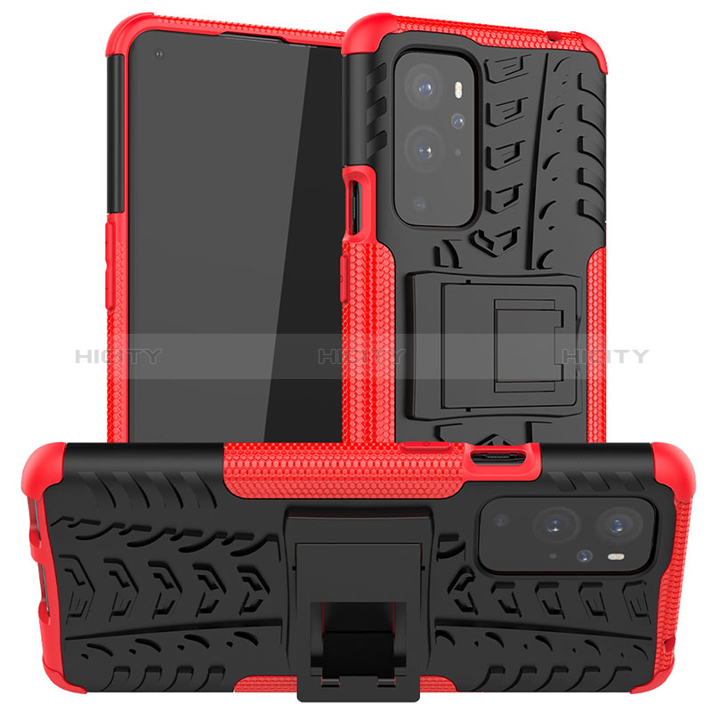 Custodia Silicone e Plastica Opaca Cover con Supporto JX1 per OnePlus 9 Pro 5G