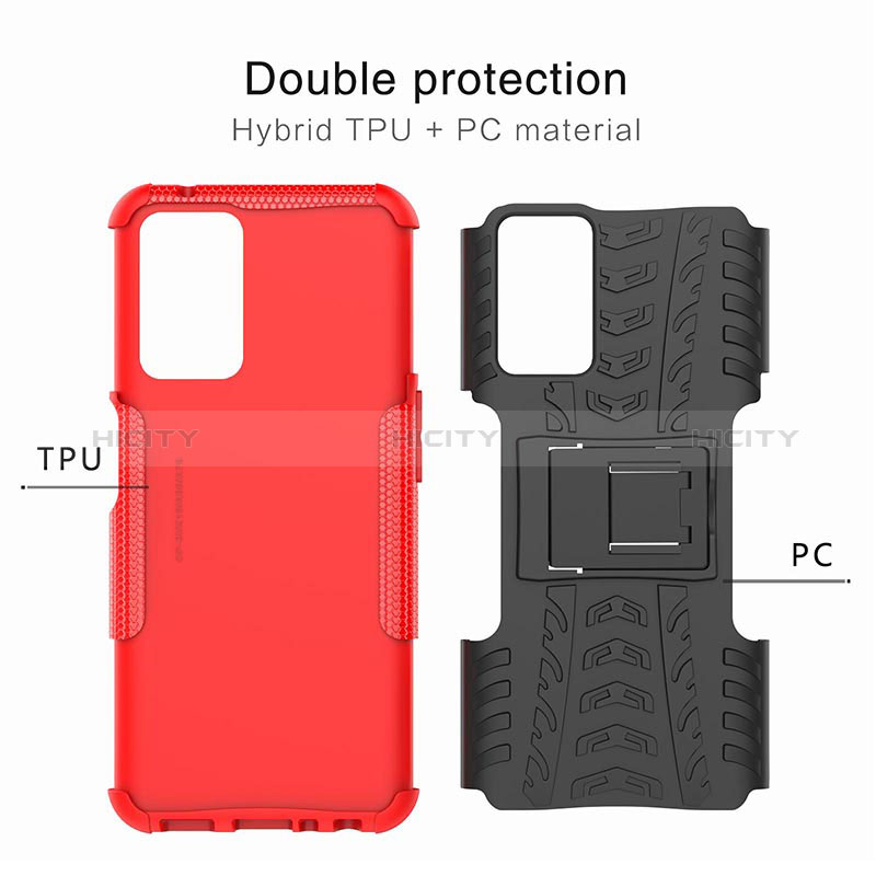 Custodia Silicone e Plastica Opaca Cover con Supporto JX1 per Oppo A96 4G