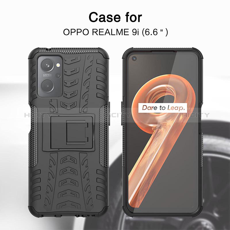 Custodia Silicone e Plastica Opaca Cover con Supporto JX1 per Realme 9i 4G