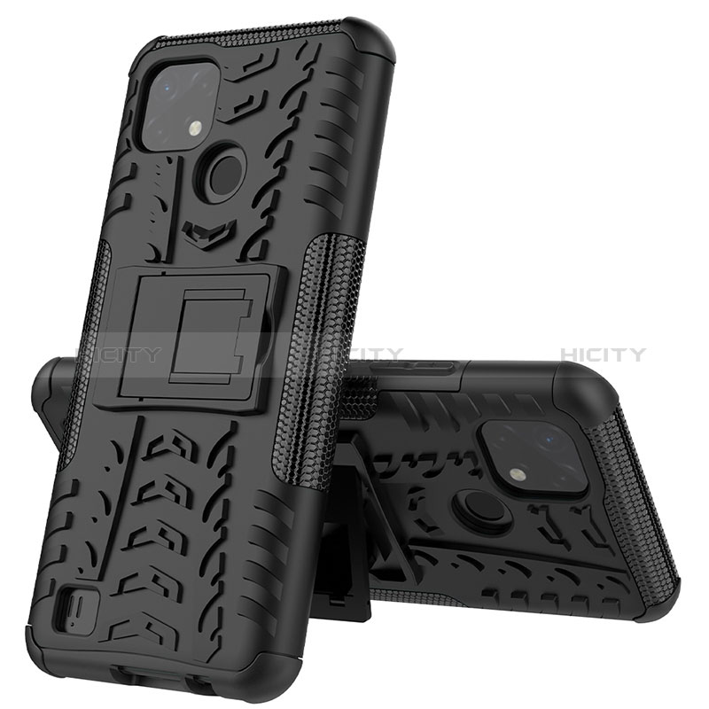 Custodia Silicone e Plastica Opaca Cover con Supporto JX1 per Realme C11 (2021)