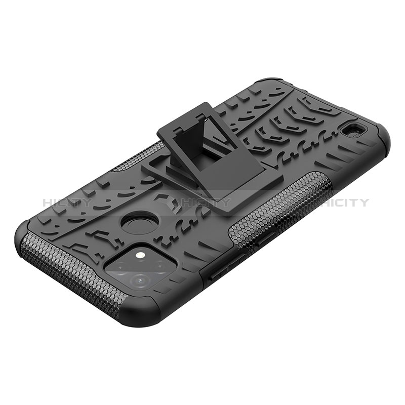 Custodia Silicone e Plastica Opaca Cover con Supporto JX1 per Realme C25Y India