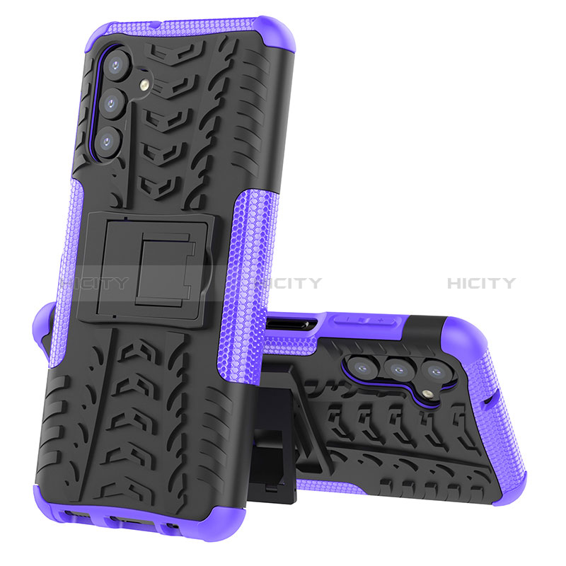 Custodia Silicone e Plastica Opaca Cover con Supporto JX1 per Samsung Galaxy A04s Viola