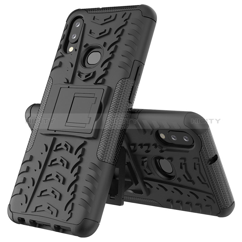 Custodia Silicone e Plastica Opaca Cover con Supporto JX1 per Samsung Galaxy A10s Nero