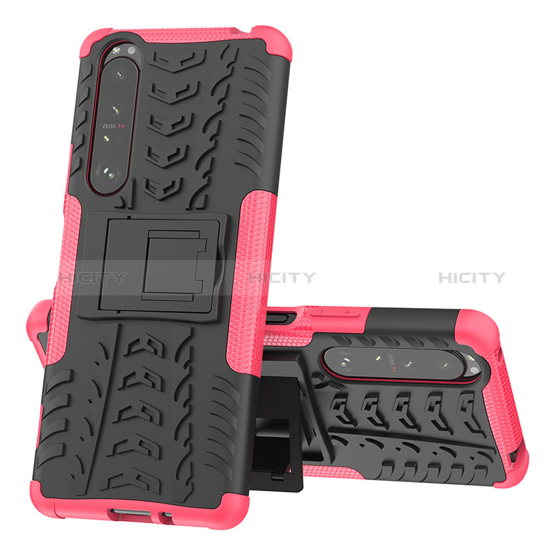 Custodia Silicone e Plastica Opaca Cover con Supporto JX1 per Sony Xperia 1 III