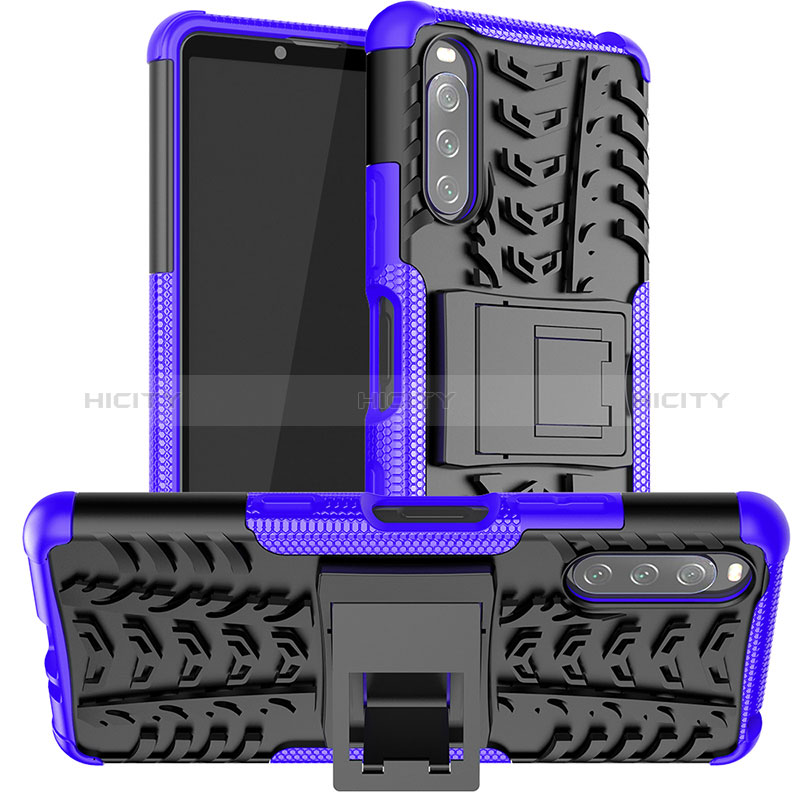 Custodia Silicone e Plastica Opaca Cover con Supporto JX1 per Sony Xperia 10 III