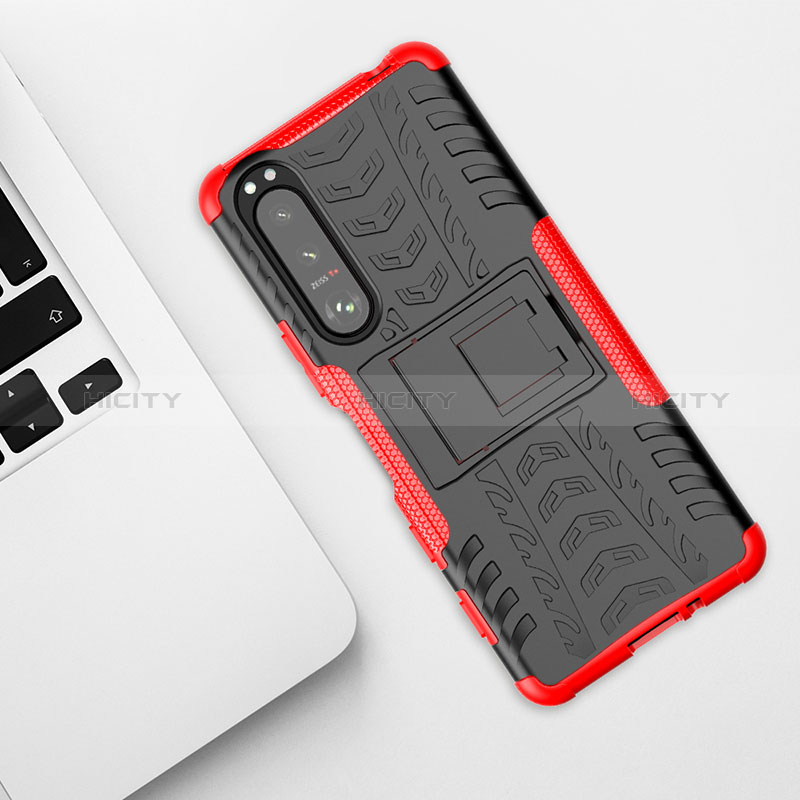 Custodia Silicone e Plastica Opaca Cover con Supporto JX1 per Sony Xperia 5 III