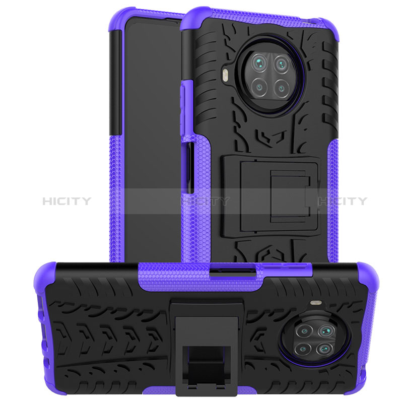 Custodia Silicone e Plastica Opaca Cover con Supporto JX1 per Xiaomi Mi 10i 5G Viola