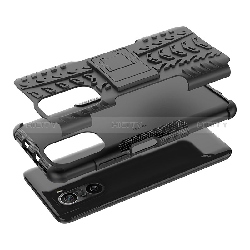 Custodia Silicone e Plastica Opaca Cover con Supporto JX1 per Xiaomi Mi 11i 5G