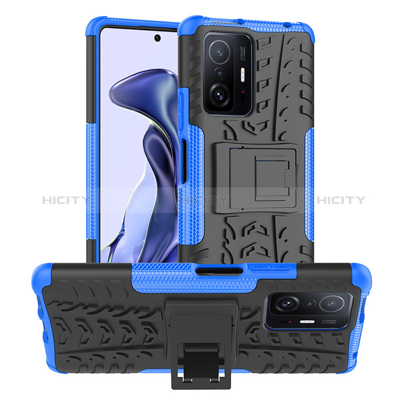 Custodia Silicone e Plastica Opaca Cover con Supporto JX1 per Xiaomi Mi 11T 5G