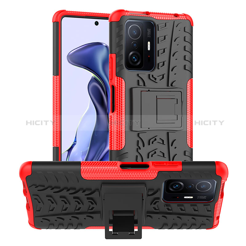 Custodia Silicone e Plastica Opaca Cover con Supporto JX1 per Xiaomi Mi 11T Pro 5G