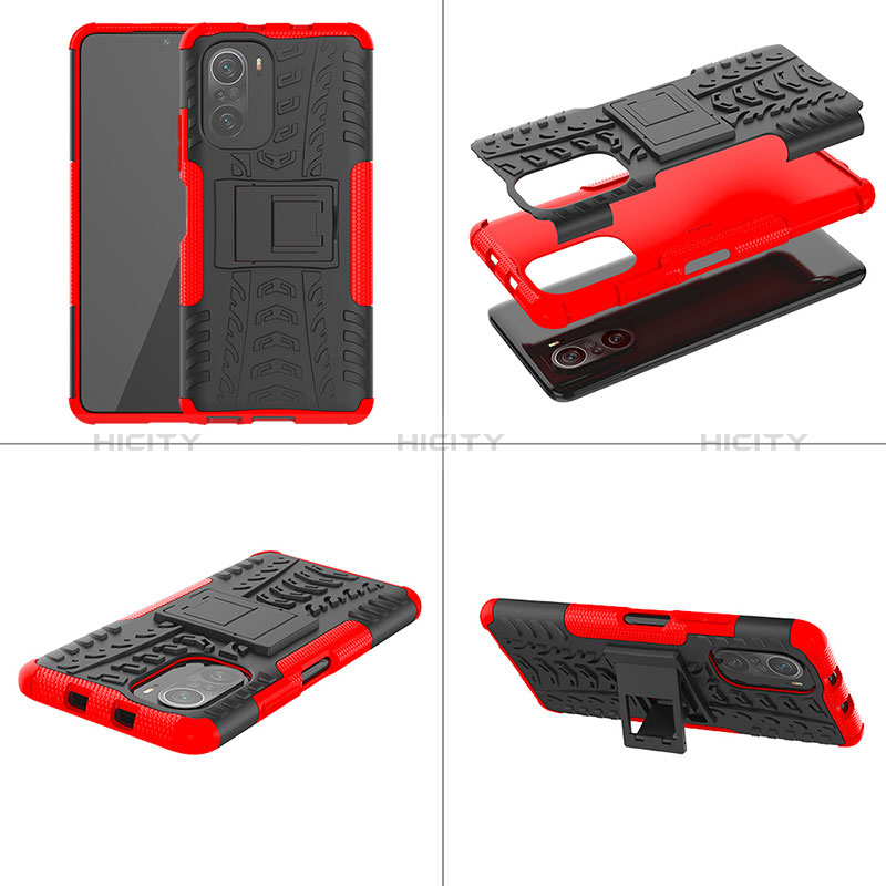 Custodia Silicone e Plastica Opaca Cover con Supporto JX1 per Xiaomi Mi 11X 5G