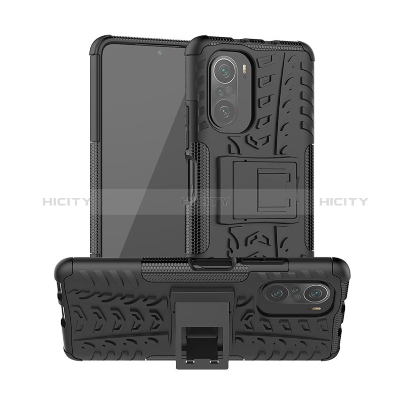 Custodia Silicone e Plastica Opaca Cover con Supporto JX1 per Xiaomi Mi 11X 5G Nero