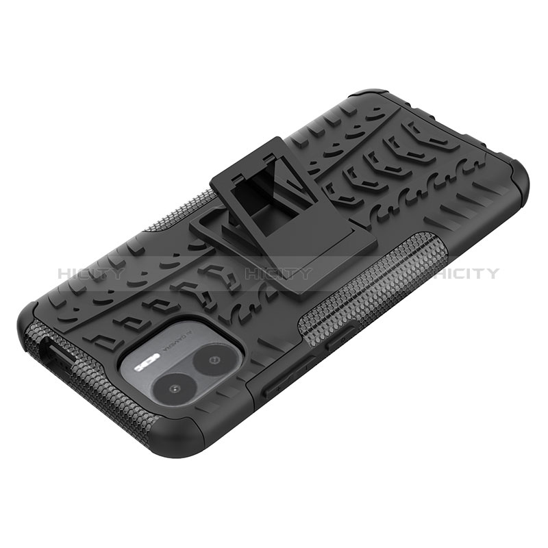 Custodia Silicone e Plastica Opaca Cover con Supporto JX1 per Xiaomi Poco C50