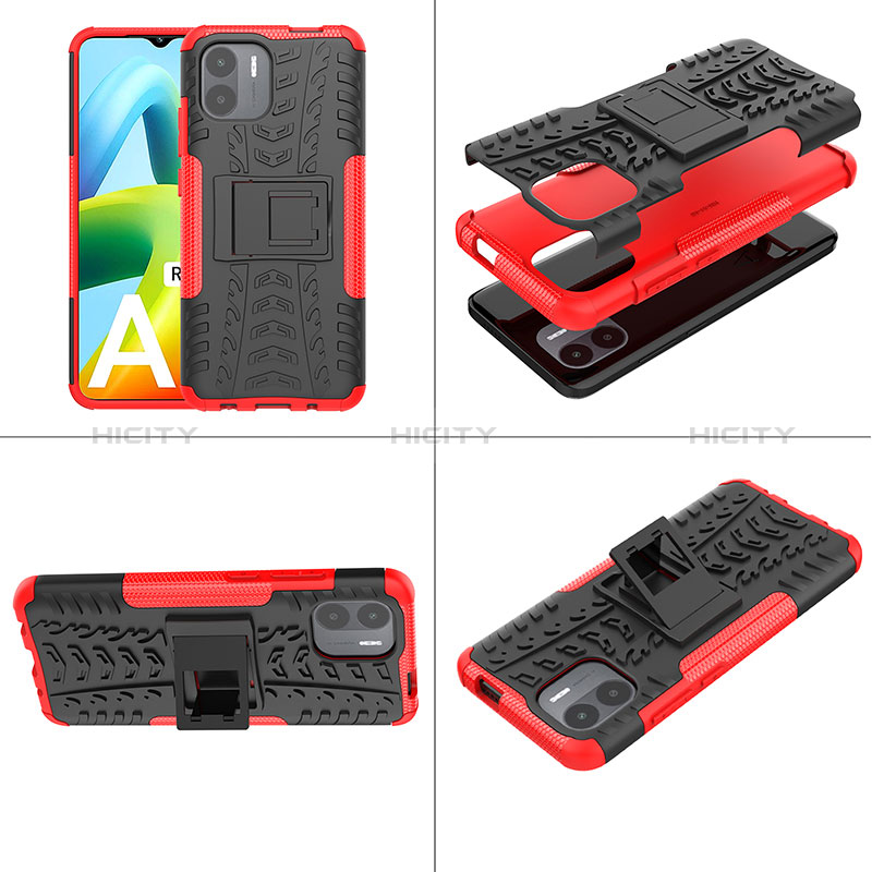 Custodia Silicone e Plastica Opaca Cover con Supporto JX1 per Xiaomi Poco C51