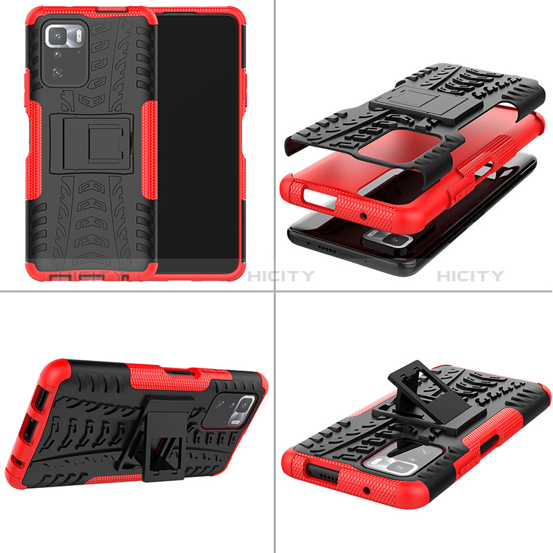 Custodia Silicone e Plastica Opaca Cover con Supporto JX1 per Xiaomi Poco X3 GT 5G