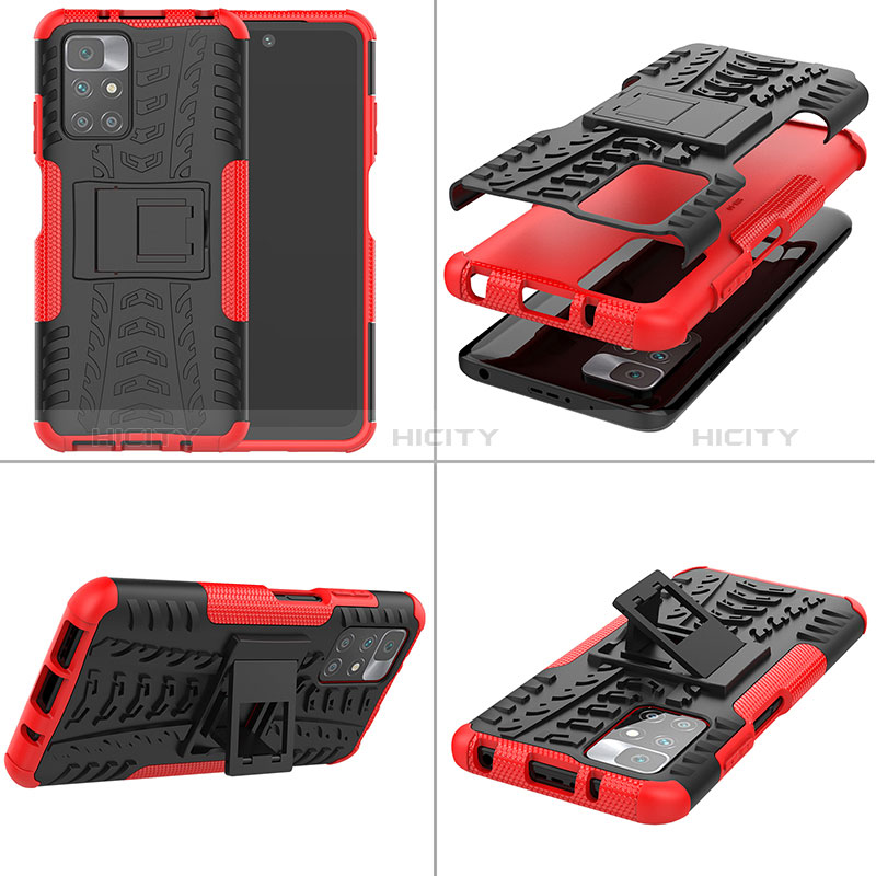 Custodia Silicone e Plastica Opaca Cover con Supporto JX1 per Xiaomi Redmi 10 (2022)