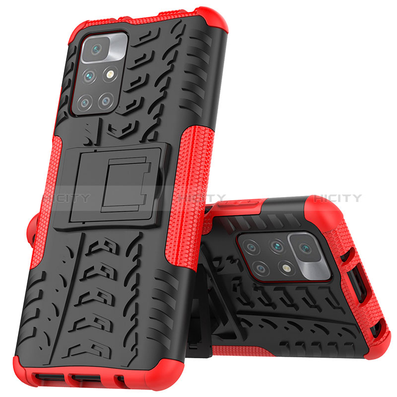 Custodia Silicone e Plastica Opaca Cover con Supporto JX1 per Xiaomi Redmi 10 (2022)