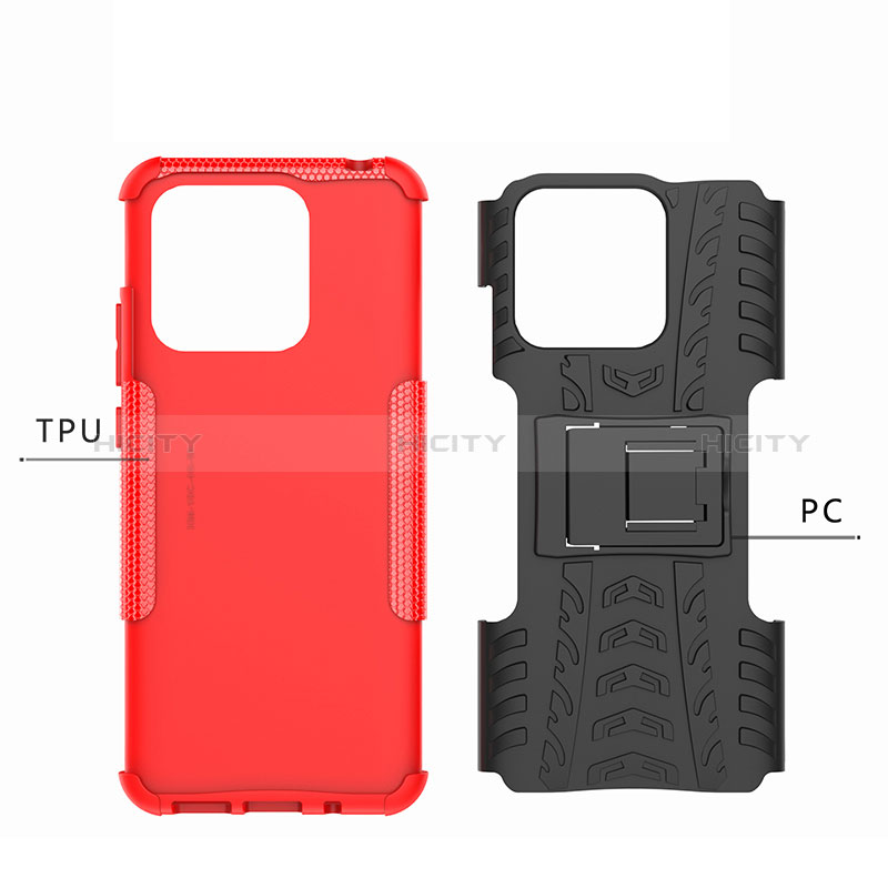 Custodia Silicone e Plastica Opaca Cover con Supporto JX1 per Xiaomi Redmi 10 India