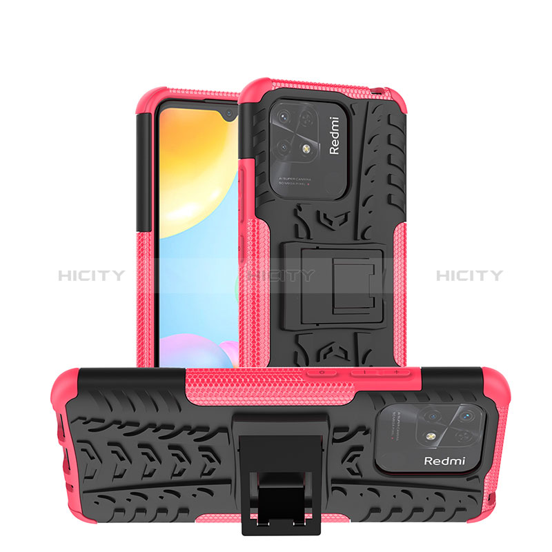 Custodia Silicone e Plastica Opaca Cover con Supporto JX1 per Xiaomi Redmi 10 Power