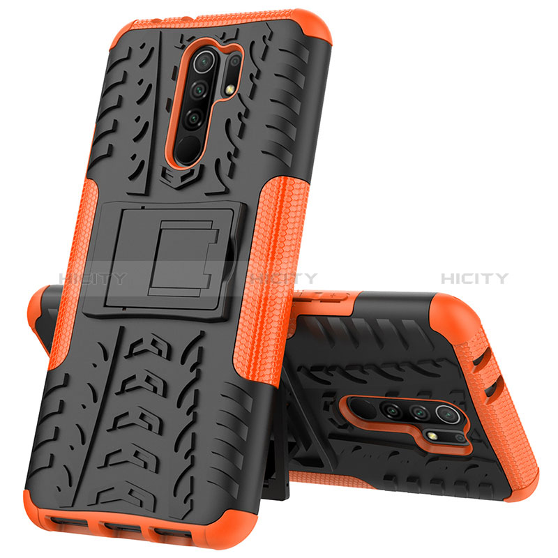 Custodia Silicone e Plastica Opaca Cover con Supporto JX1 per Xiaomi Redmi 9