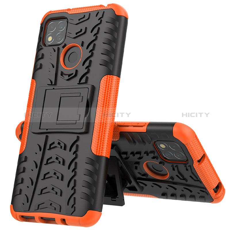 Custodia Silicone e Plastica Opaca Cover con Supporto JX1 per Xiaomi Redmi 9 Activ