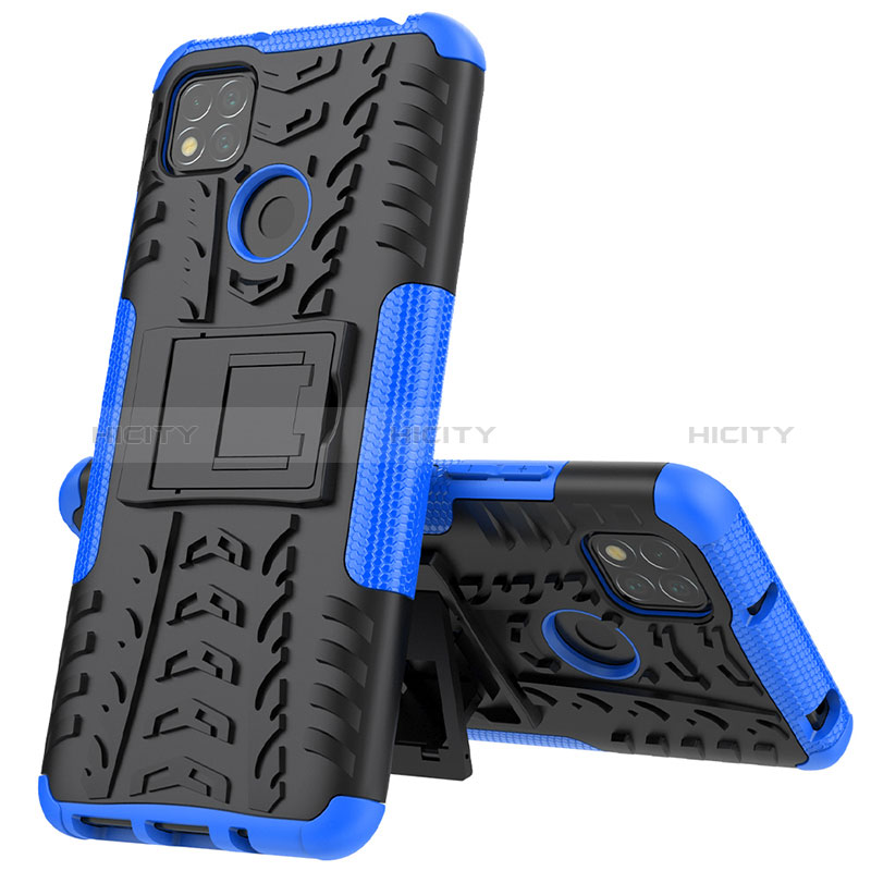 Custodia Silicone e Plastica Opaca Cover con Supporto JX1 per Xiaomi Redmi 9 Activ