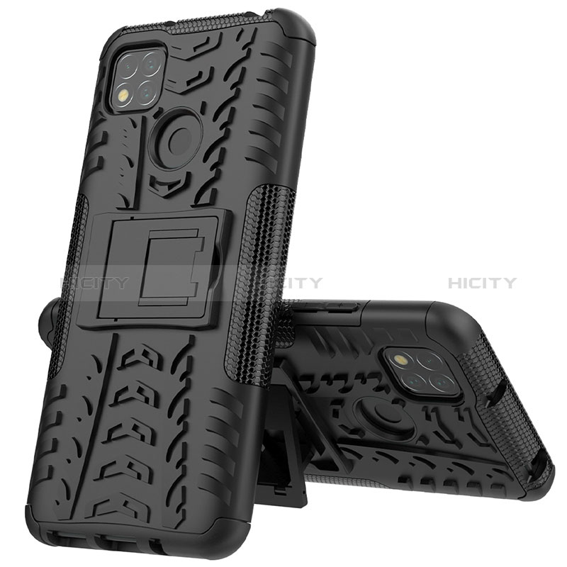 Custodia Silicone e Plastica Opaca Cover con Supporto JX1 per Xiaomi Redmi 9 India