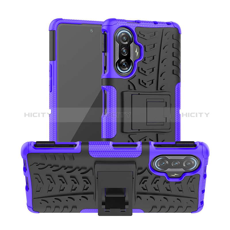 Custodia Silicone e Plastica Opaca Cover con Supporto JX1 per Xiaomi Redmi K40 Gaming 5G