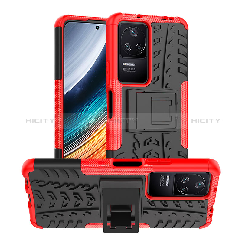 Custodia Silicone e Plastica Opaca Cover con Supporto JX1 per Xiaomi Redmi K40S 5G