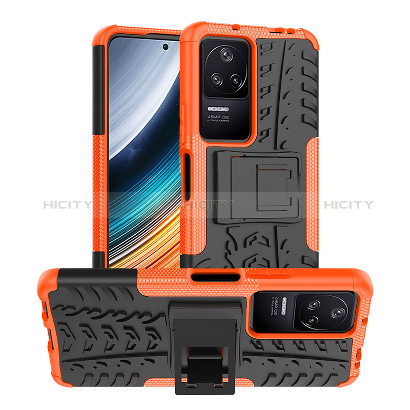 Custodia Silicone e Plastica Opaca Cover con Supporto JX1 per Xiaomi Redmi K40S 5G