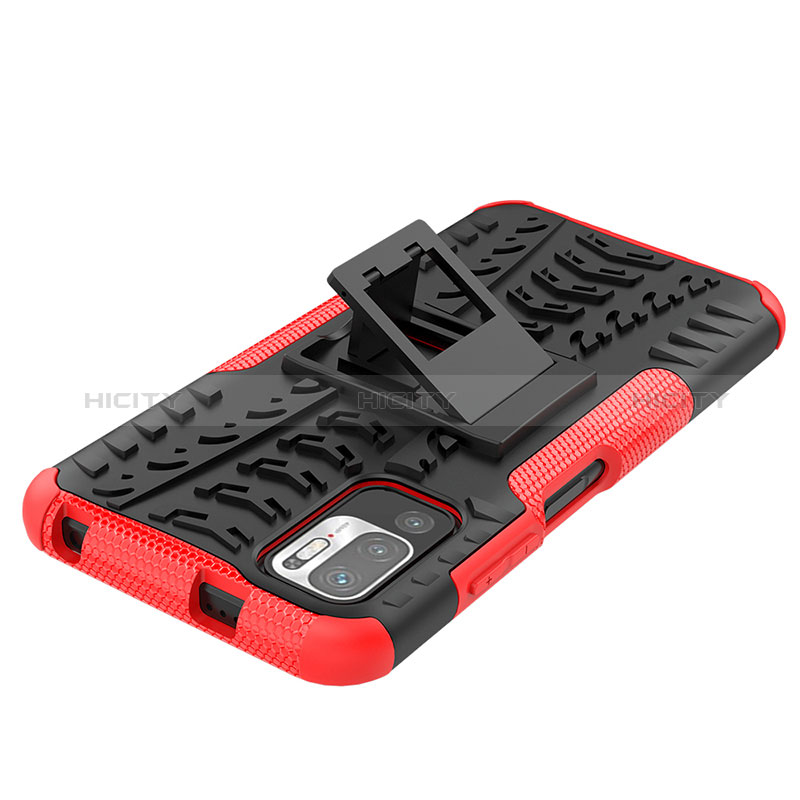 Custodia Silicone e Plastica Opaca Cover con Supporto JX1 per Xiaomi Redmi Note 10 5G