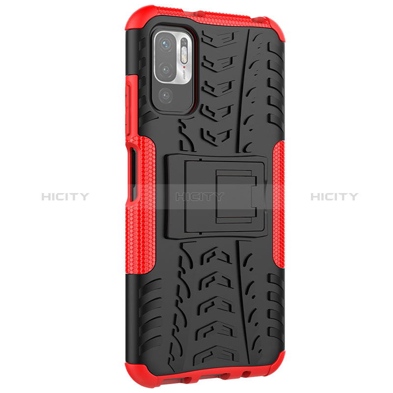 Custodia Silicone e Plastica Opaca Cover con Supporto JX1 per Xiaomi Redmi Note 10 5G