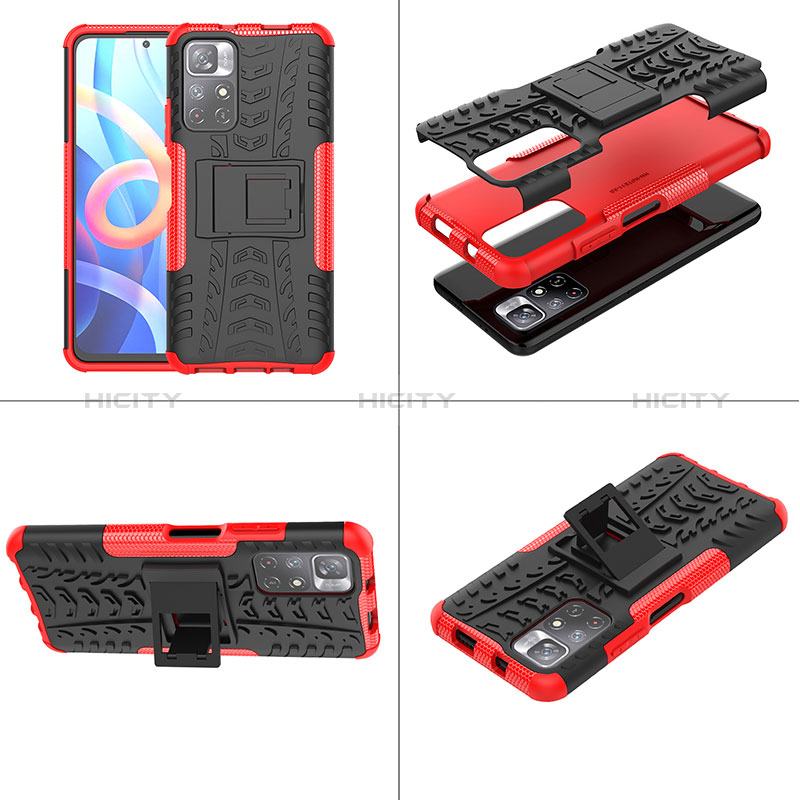 Custodia Silicone e Plastica Opaca Cover con Supporto JX1 per Xiaomi Redmi Note 11S 5G