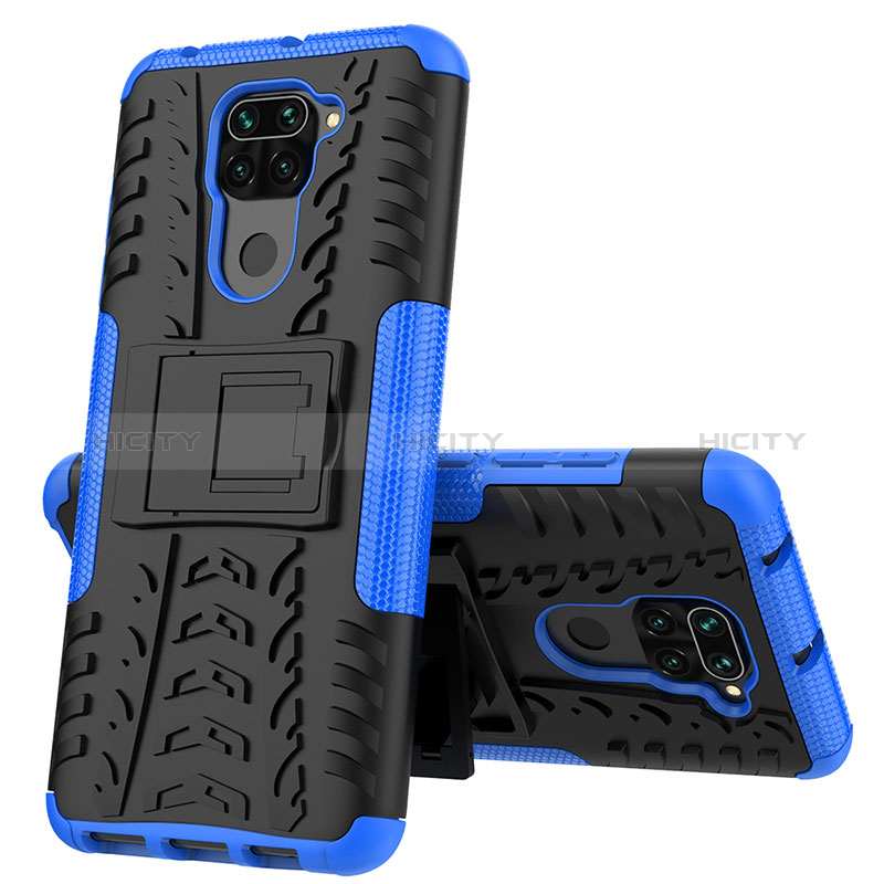 Custodia Silicone e Plastica Opaca Cover con Supporto JX1 per Xiaomi Redmi Note 9