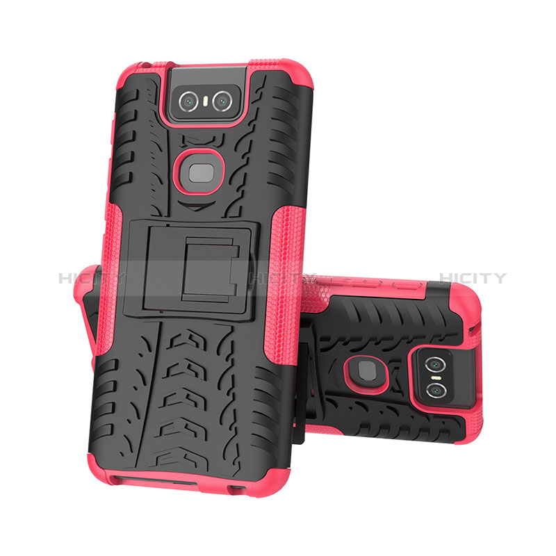 Custodia Silicone e Plastica Opaca Cover con Supporto JX2 per Asus Zenfone 6 ZS630KL