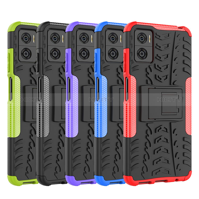 Custodia Silicone e Plastica Opaca Cover con Supporto JX2 per Motorola Moto E22