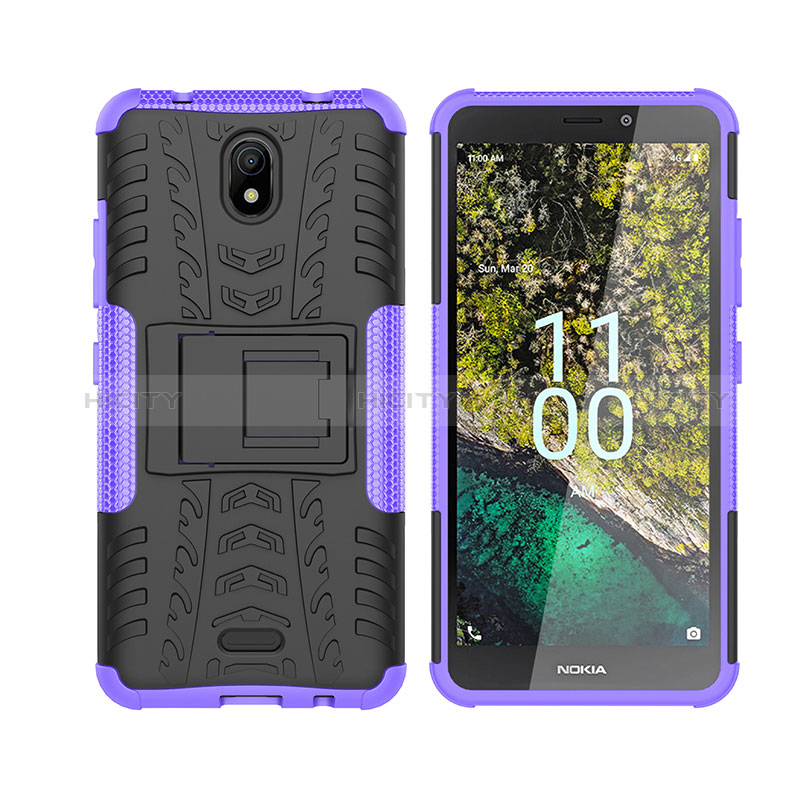 Custodia Silicone e Plastica Opaca Cover con Supporto JX2 per Nokia C100