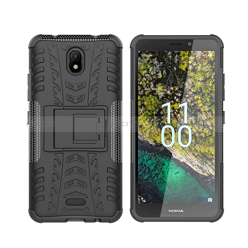 Custodia Silicone e Plastica Opaca Cover con Supporto JX2 per Nokia C100