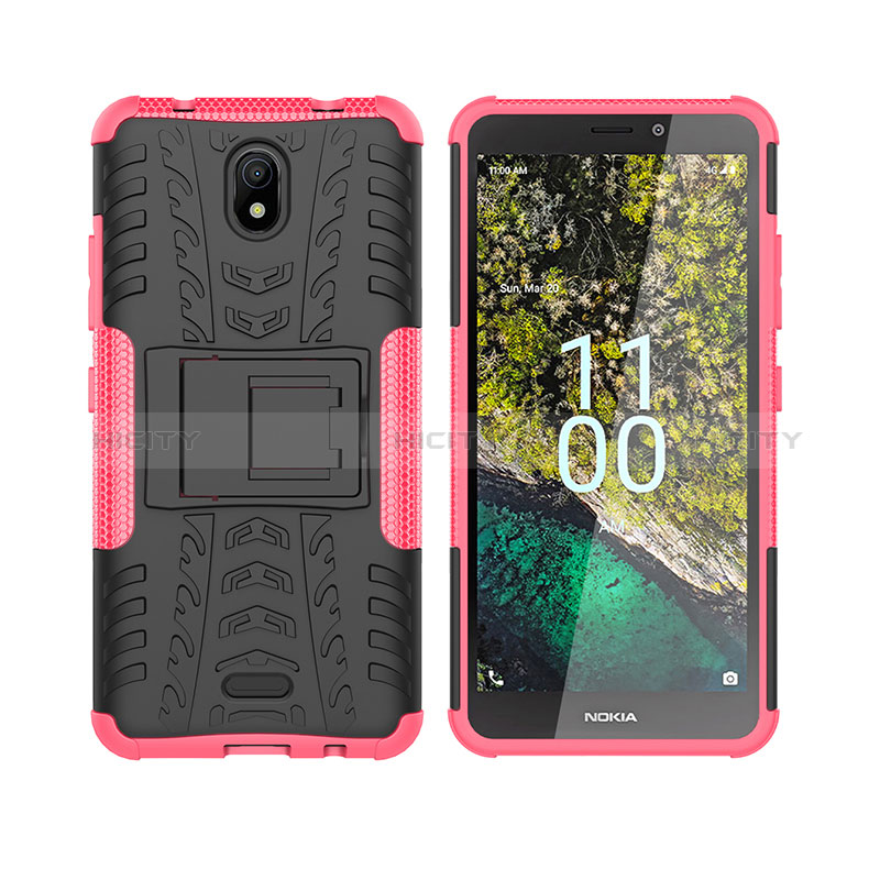 Custodia Silicone e Plastica Opaca Cover con Supporto JX2 per Nokia C100