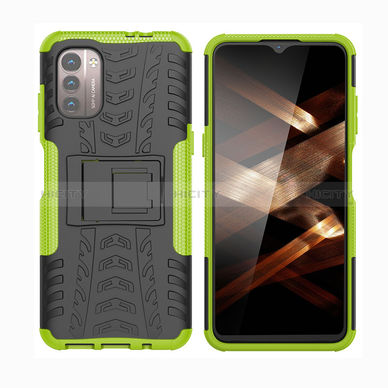 Custodia Silicone e Plastica Opaca Cover con Supporto JX2 per Nokia G21