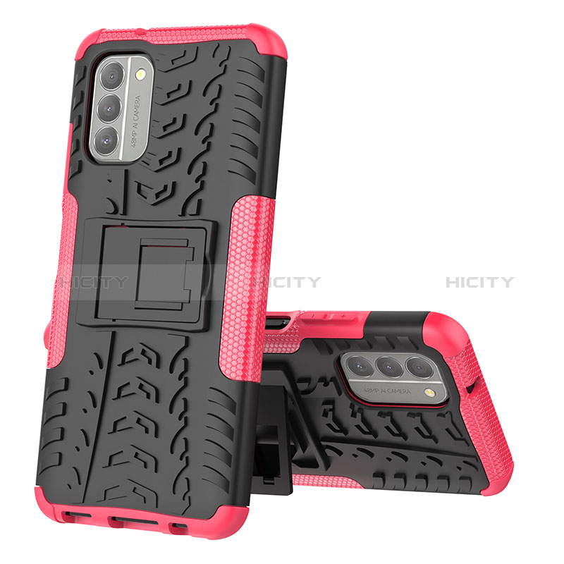 Custodia Silicone e Plastica Opaca Cover con Supporto JX2 per Nokia G400 5G