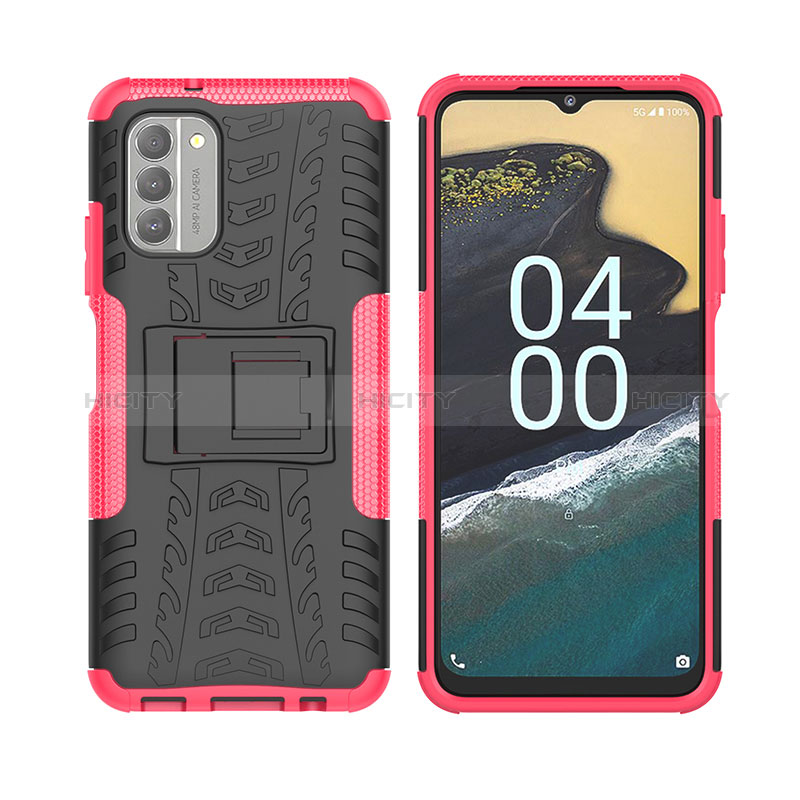 Custodia Silicone e Plastica Opaca Cover con Supporto JX2 per Nokia G400 5G