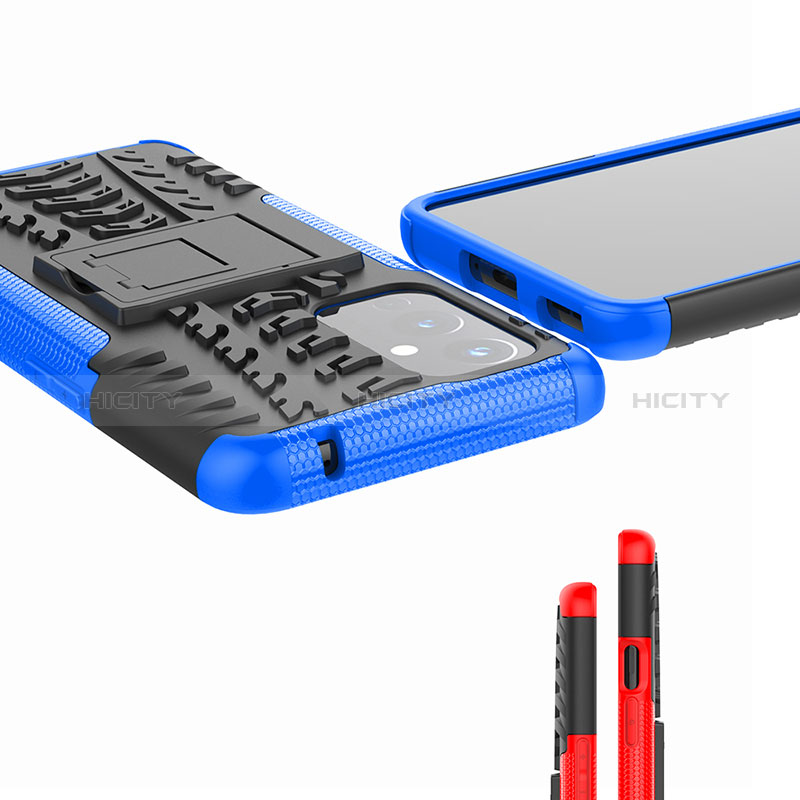 Custodia Silicone e Plastica Opaca Cover con Supporto JX2 per OnePlus 9 5G