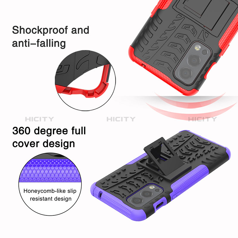 Custodia Silicone e Plastica Opaca Cover con Supporto JX2 per OnePlus Nord 2 5G