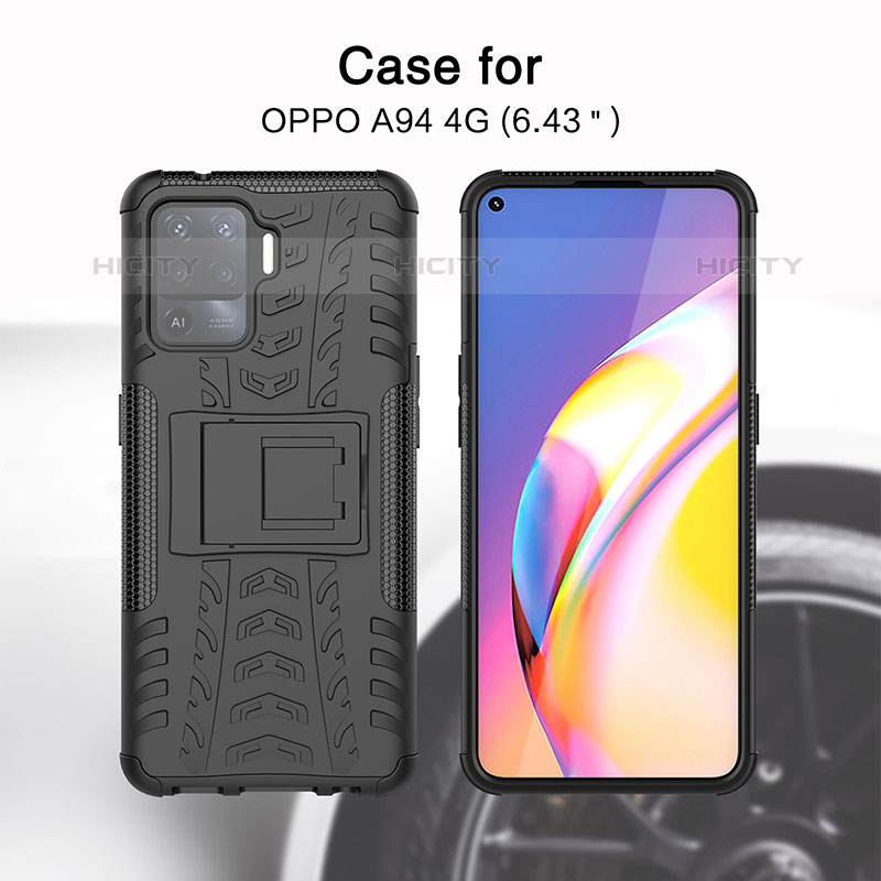 Custodia Silicone e Plastica Opaca Cover con Supporto JX2 per Oppo A94 4G