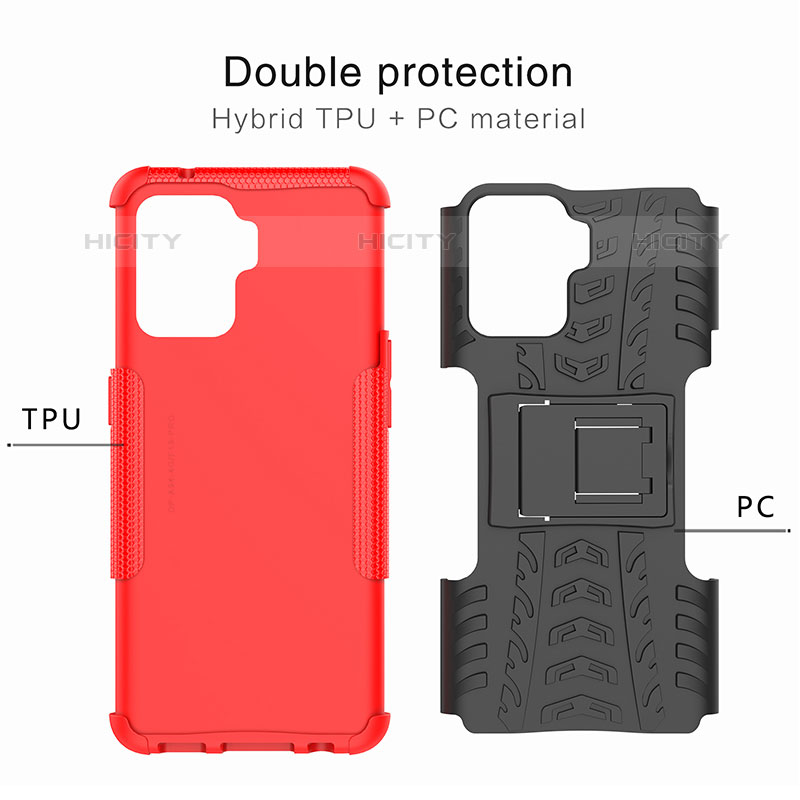 Custodia Silicone e Plastica Opaca Cover con Supporto JX2 per Oppo Reno5 F