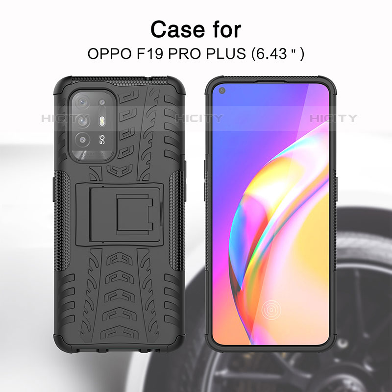 Custodia Silicone e Plastica Opaca Cover con Supporto JX2 per Oppo Reno5 Z 5G