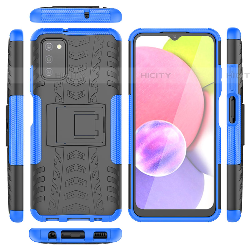 Custodia Silicone e Plastica Opaca Cover con Supporto JX2 per Samsung Galaxy A03s