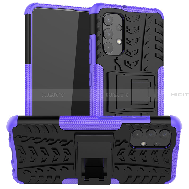 Custodia Silicone e Plastica Opaca Cover con Supporto JX2 per Samsung Galaxy A32 4G Viola